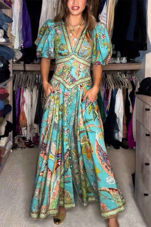 Isolde | Bohemian embroidered maxi dress