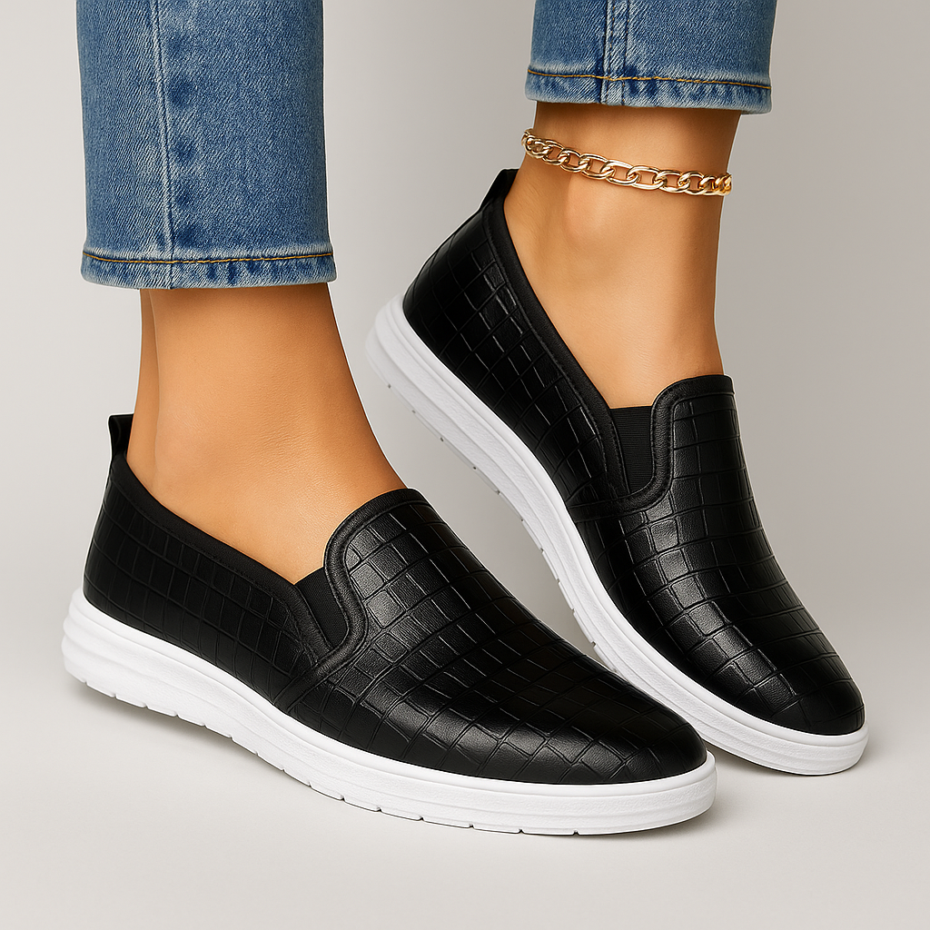 Jamaica | Croc Texture Slip-On Sneakers