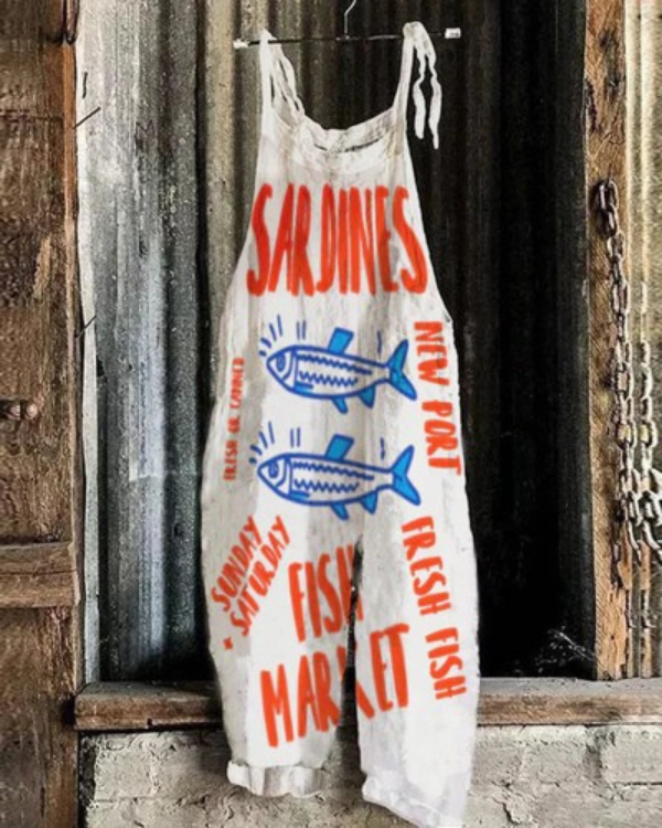 Fashion Sardines Japanese Art Jumpsuit