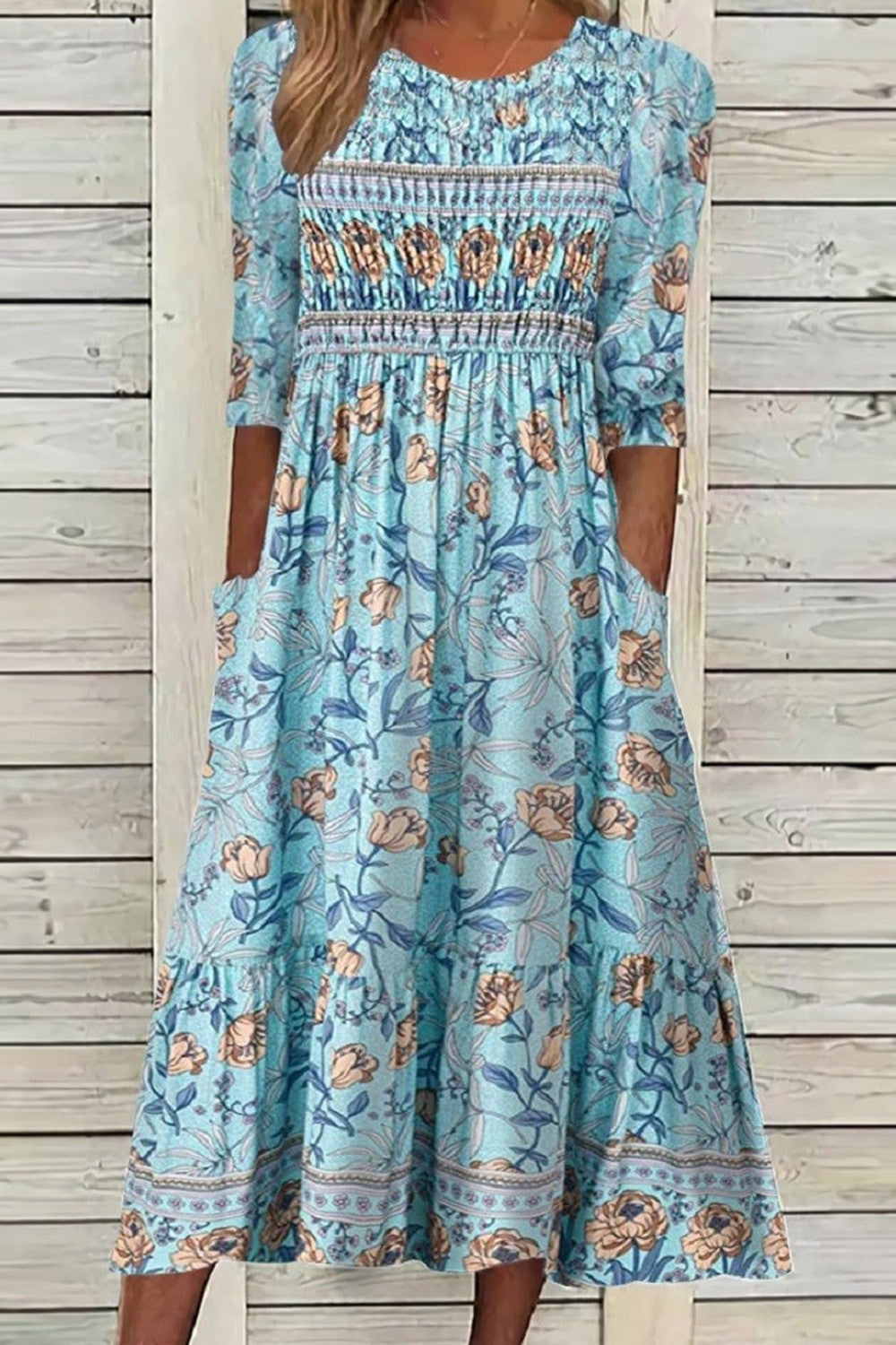 Maribel | Smocked Boho Floral Dress