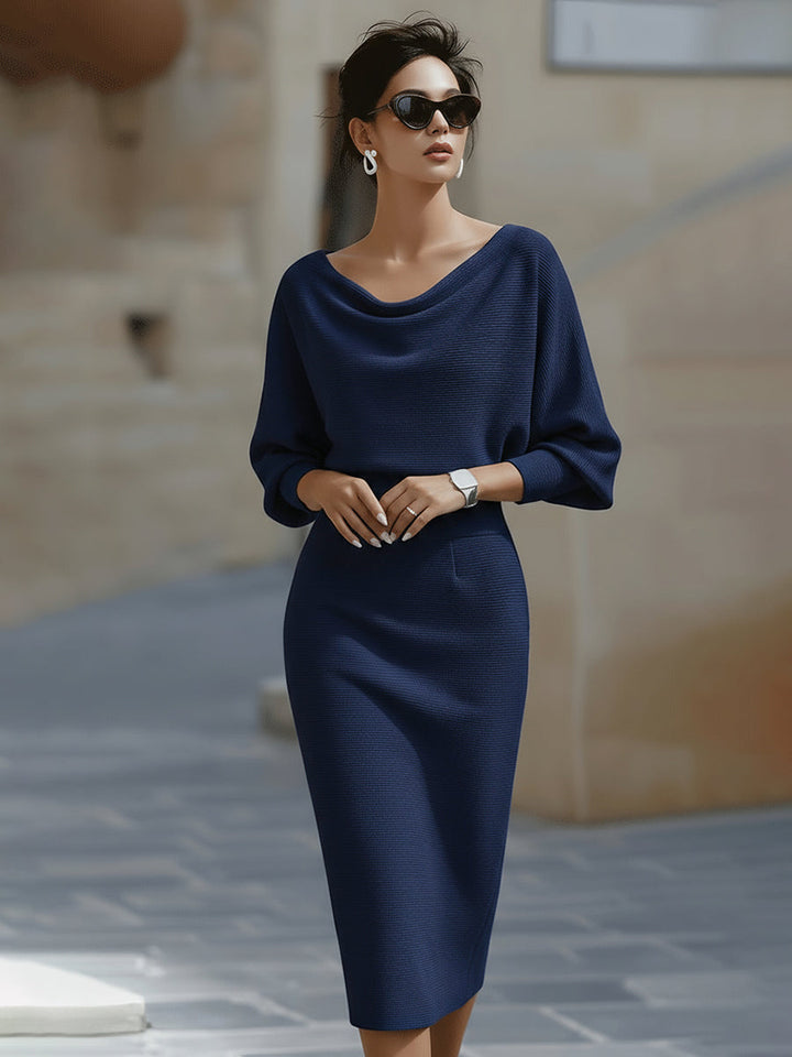 Elegant Draped Midi Dress
