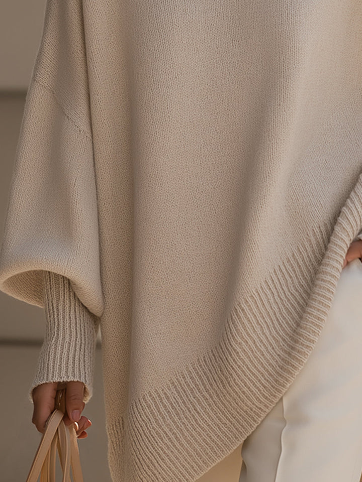 Margot | Women’s Dolman Sleeve Ribbed Knit Asymmetrical Tunic