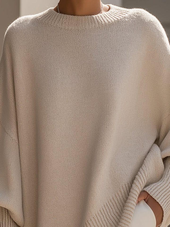 Margot | Women’s Dolman Sleeve Ribbed Knit Asymmetrical Tunic