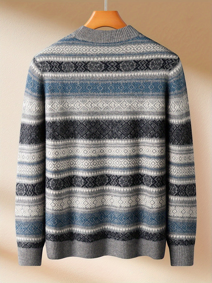 Patterned Crew Neck Men’s Sweater