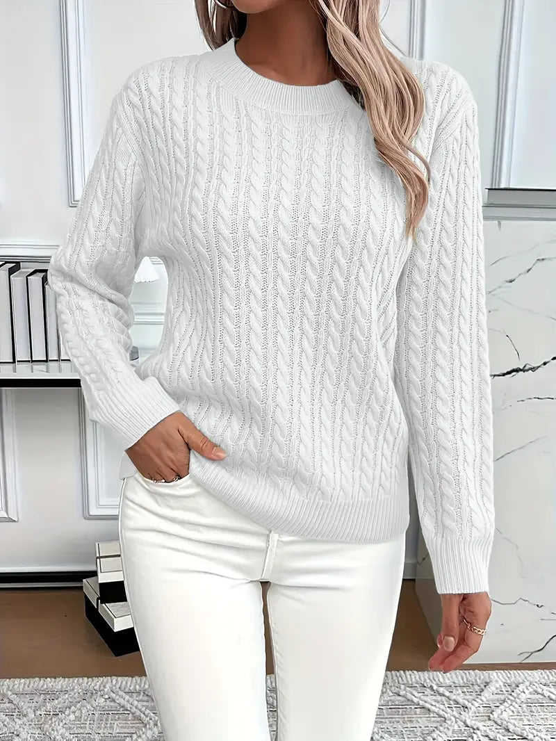 Women’s Cable Knit Crewneck Sweater