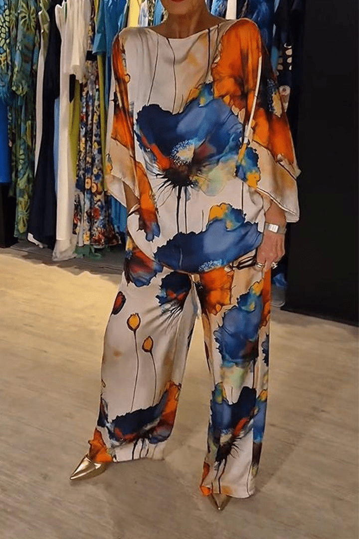 Fiorella | Artistic Print Wide-Leg Set