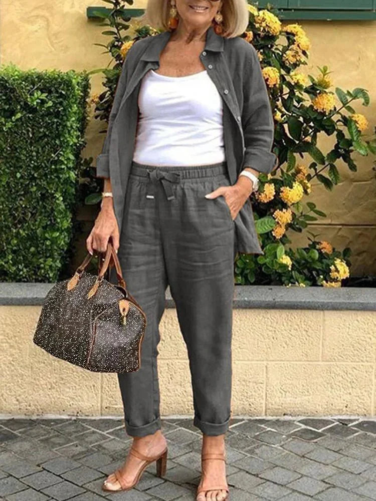 Adira | Relaxed Button-Down Two-Piece Set