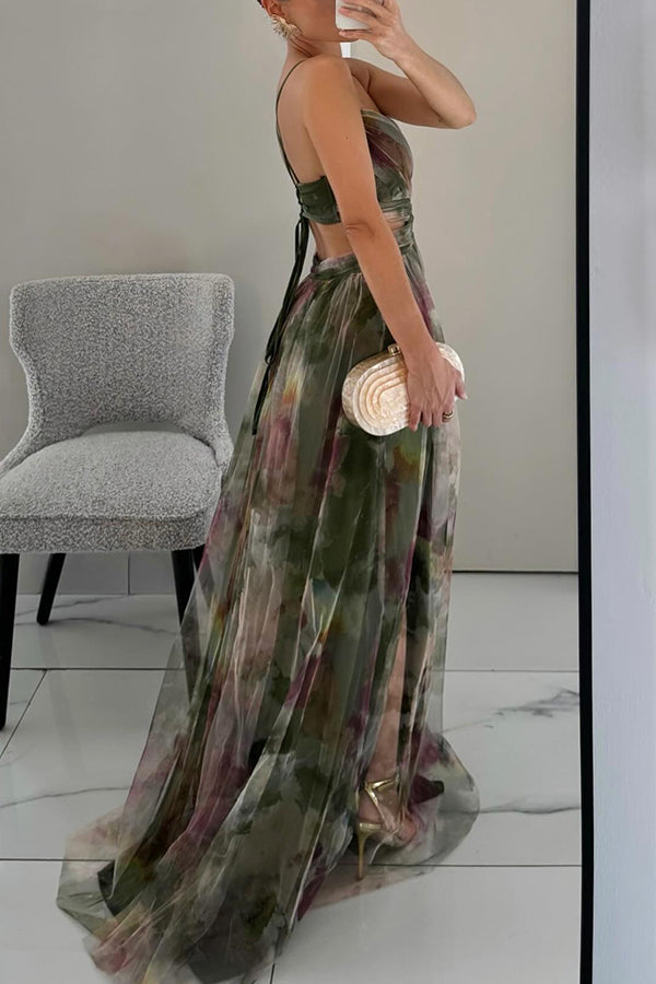 Amelina | Elegant Watercolor Evening Gown