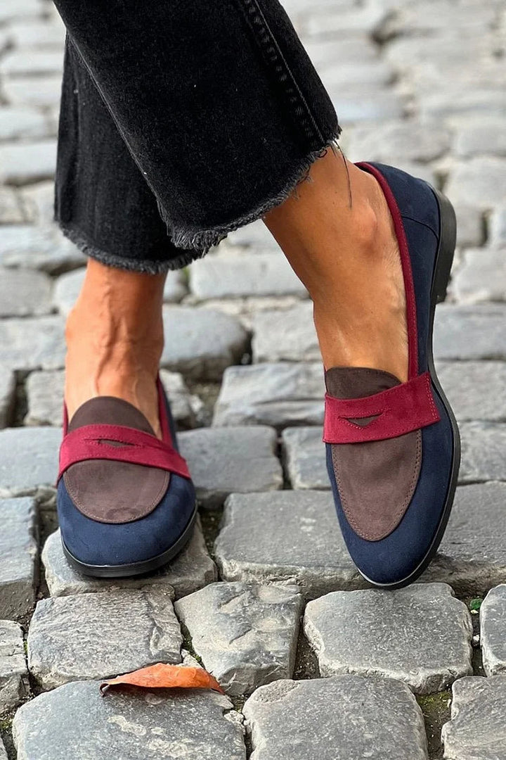 Orthopedic Contrast Strap Penny Loafers