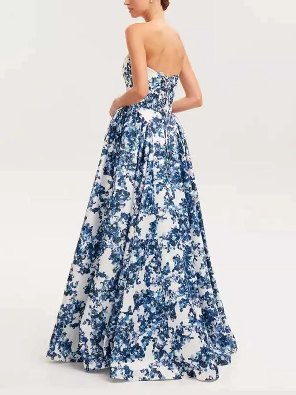 Elanora | Strapless Floral Maxi Gown