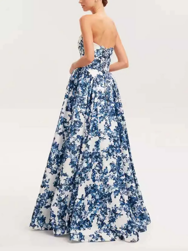 Elanora | Strapless Floral Maxi Gown