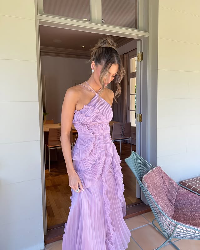 Lara | Women’s Pleated Wedding Guest Maxi Dress