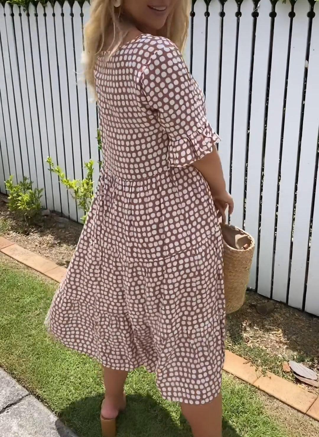 Maisie | Relaxed Polka Dot Midi Dress