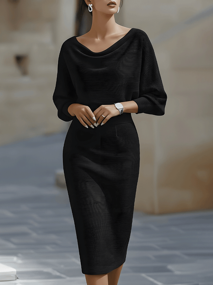 Elegant Draped Midi Dress
