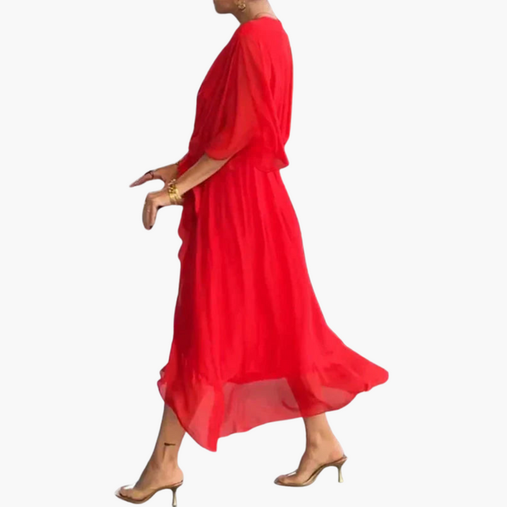 Leonie | Elegant Tie-Waist Midi Dress