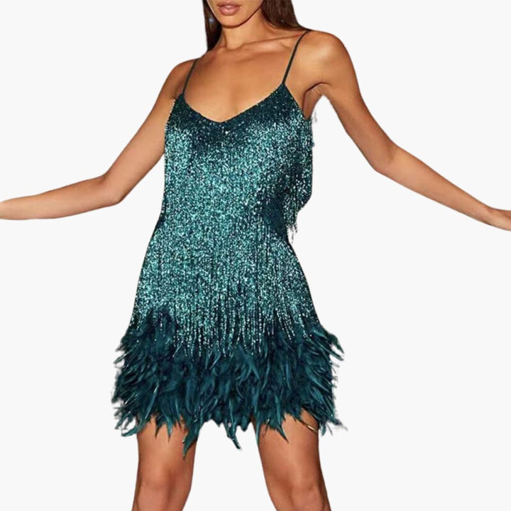 Elowen | Elegant Fringe Party Dress