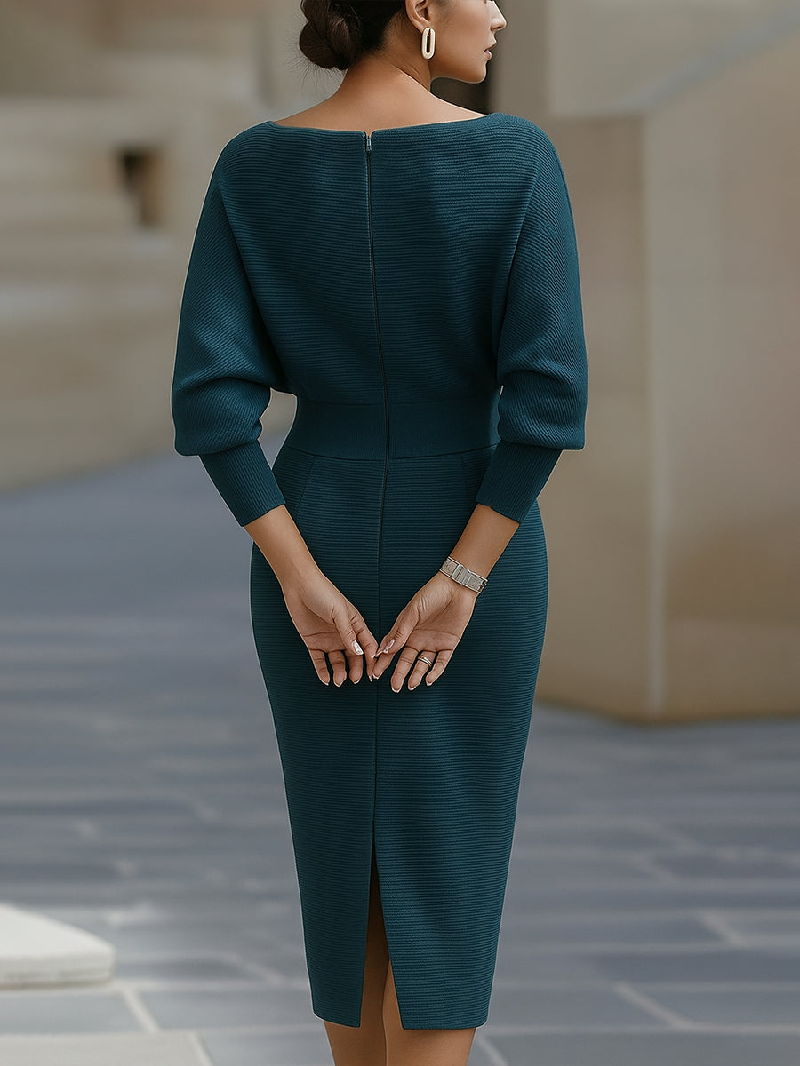 Elegant Draped Midi Dress