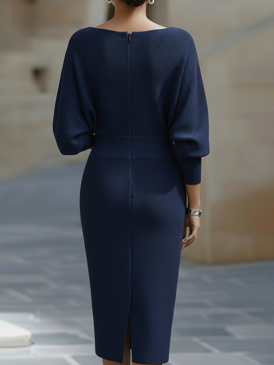 Elegant Draped Midi Dress