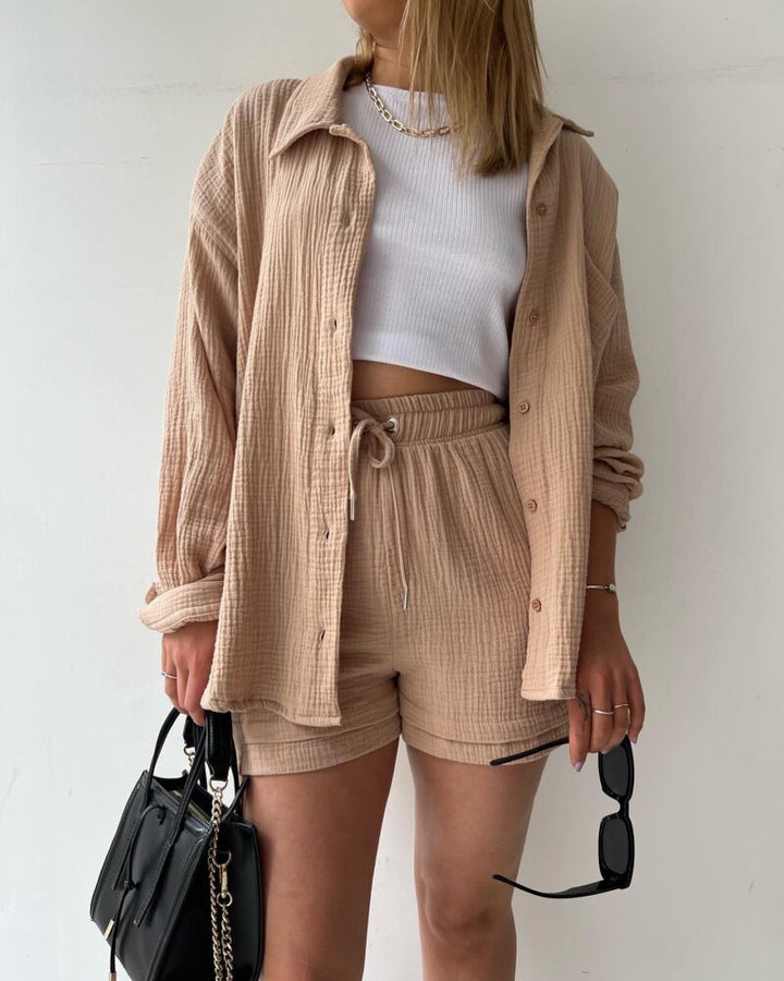 Lyra | Relaxed Overshirt & Shorts Set