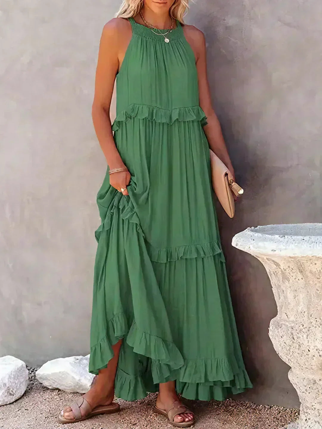 Zerina | Flowing Ruffle Maxi Dress