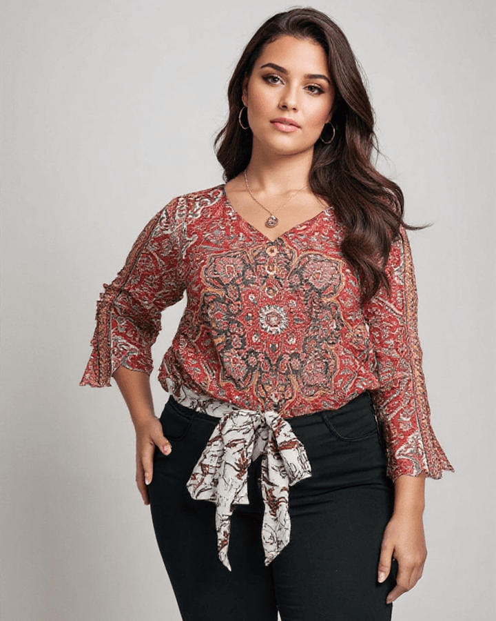 Soraya | Bohemian Print Button Blouse