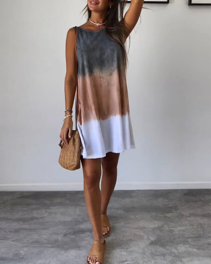 Piper | Women’s Color Block Cotton Tank Mini Dress