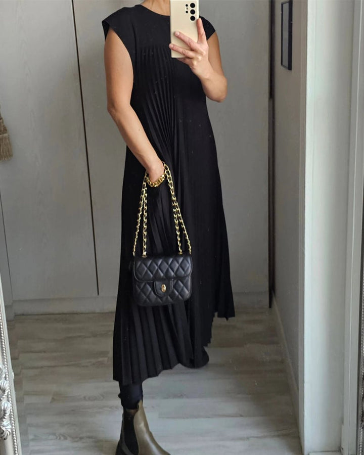 Mireille | Pleated A-Line Midi Dress