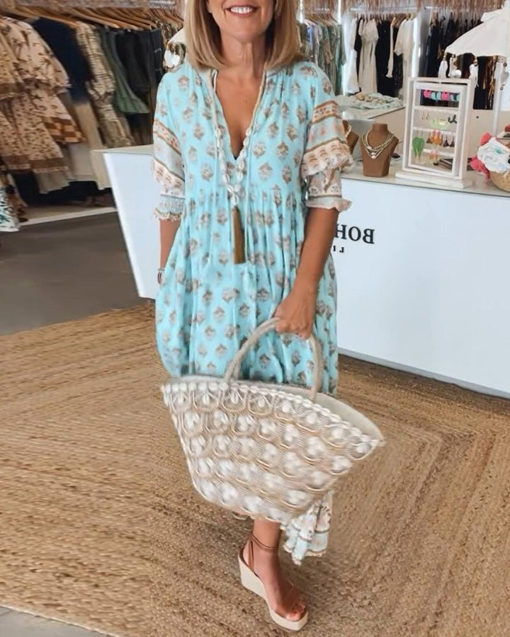 Isla | Boho Tassel Maxi Dress