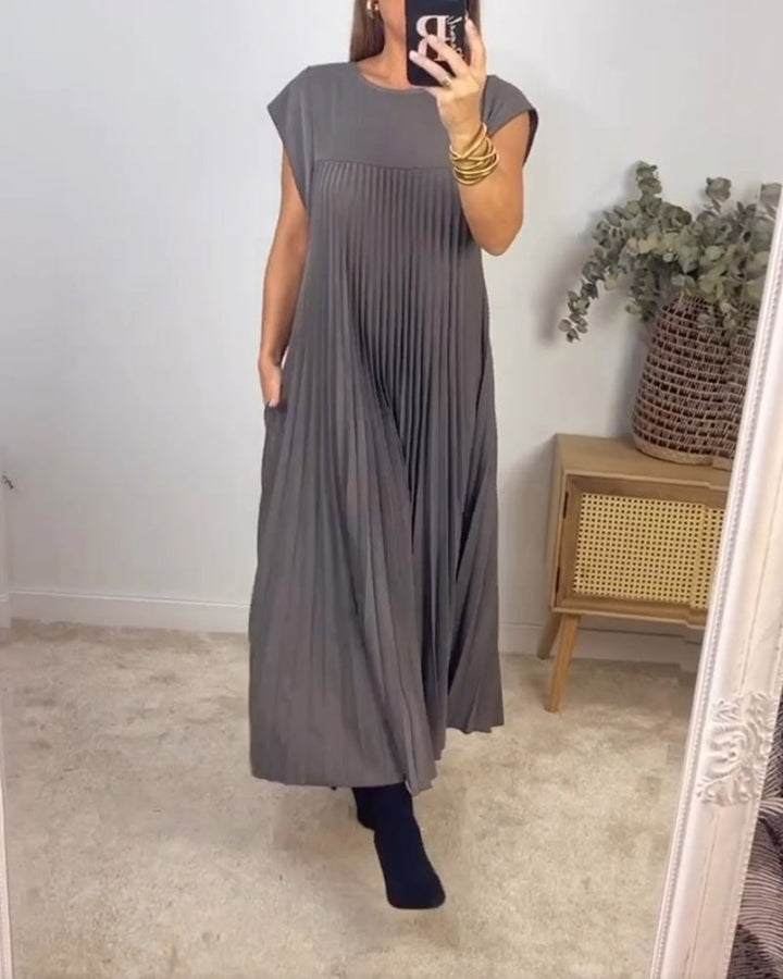 Mireille | Pleated A-Line Midi Dress
