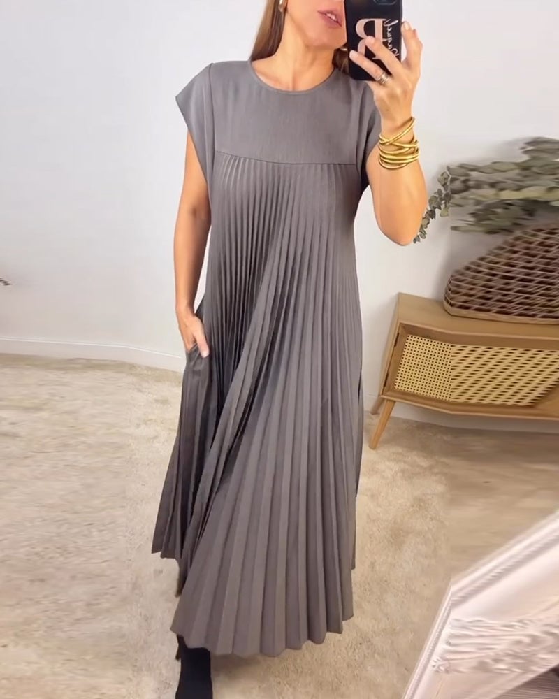 Mireille | Pleated A-Line Midi Dress