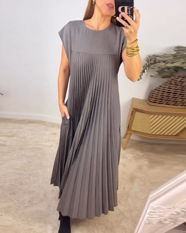 Mireille | Pleated A-Line Midi Dress