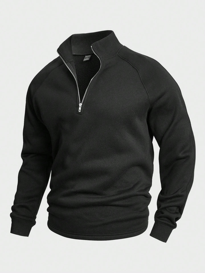Zip-Collar Knit Pullover