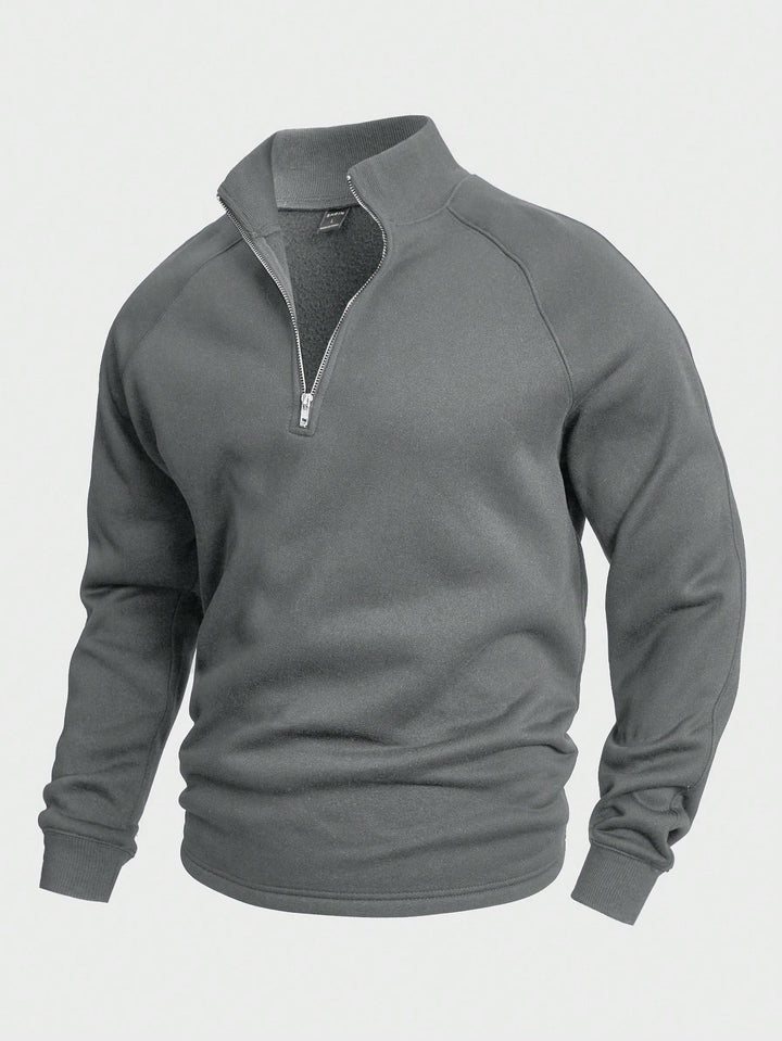 Zip-Collar Knit Pullover