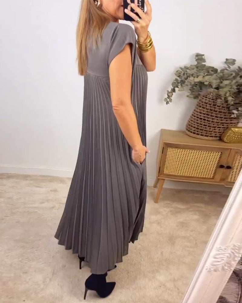 Mireille | Pleated A-Line Midi Dress