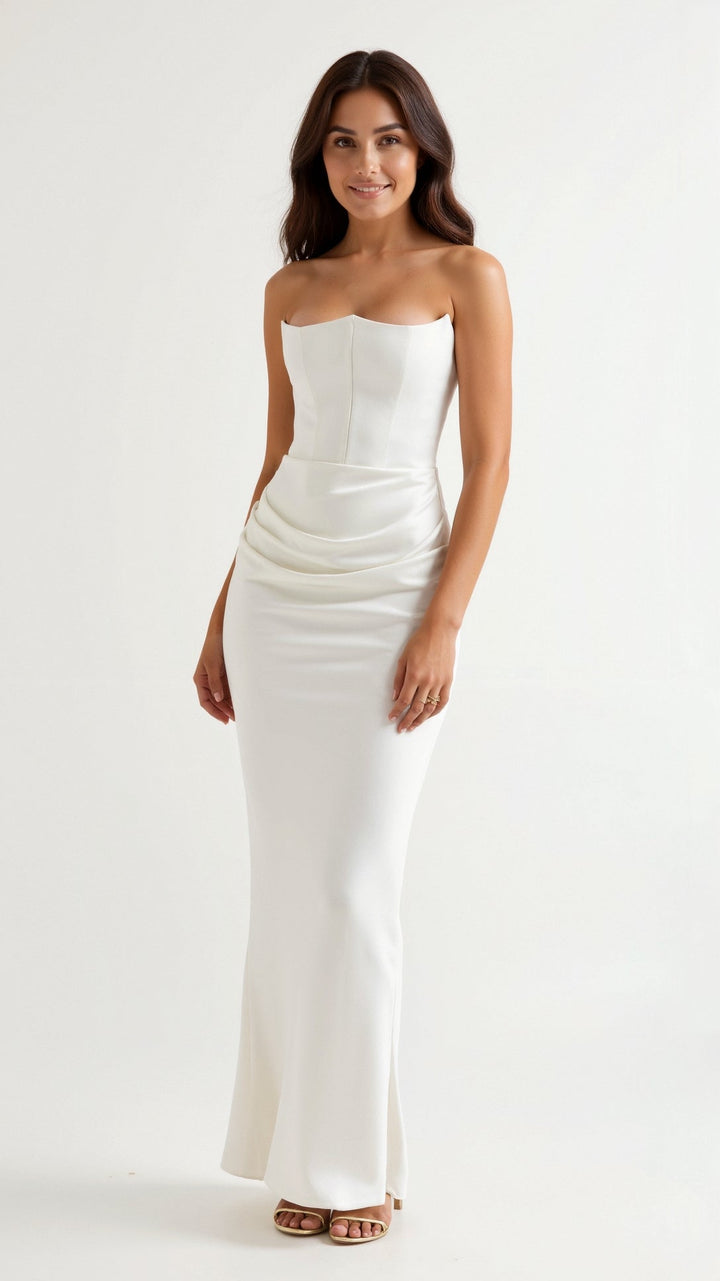 Serena | Women’s Minimalist Column Maxi Dress