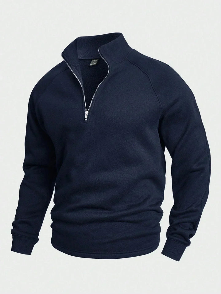 Zip-Collar Knit Pullover