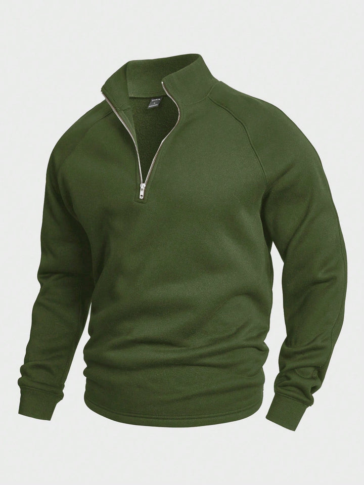 Zip-Collar Knit Pullover