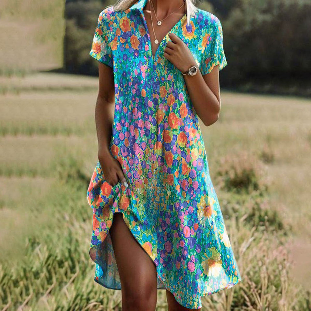 Soleia | Vibrant Floral High-Low Dress