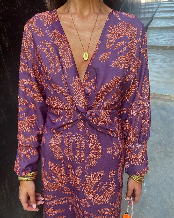 Calista | Twist Front Print Dress