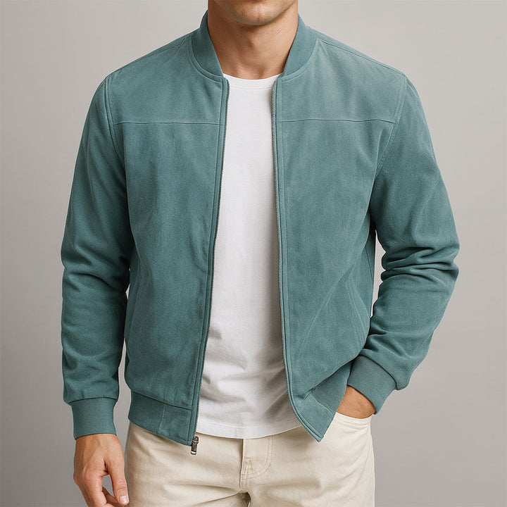 Harrison | Men’s Premium Micro-Suede Zip-Front Bomber Jacket