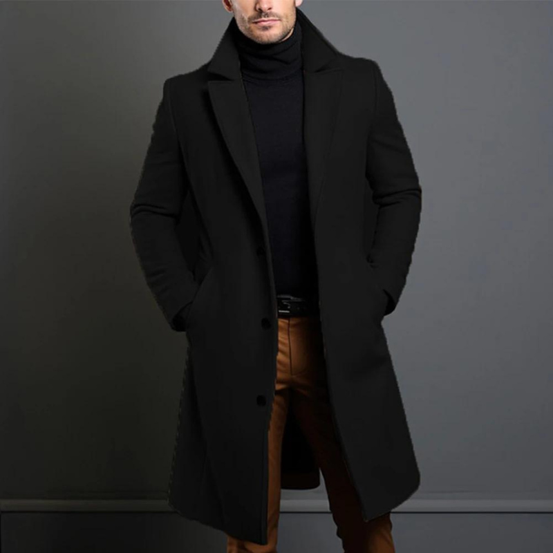 Men’s Elegant Long Tailored Winter Overcoat