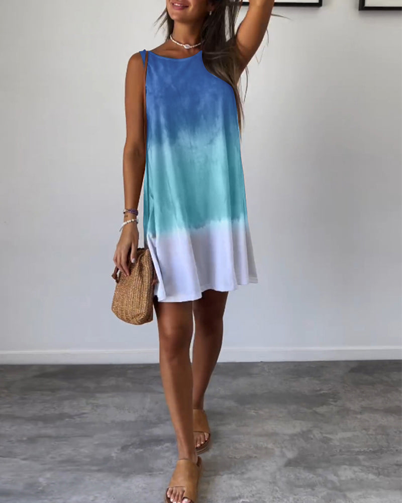 Piper | Women’s Color Block Cotton Tank Mini Dress