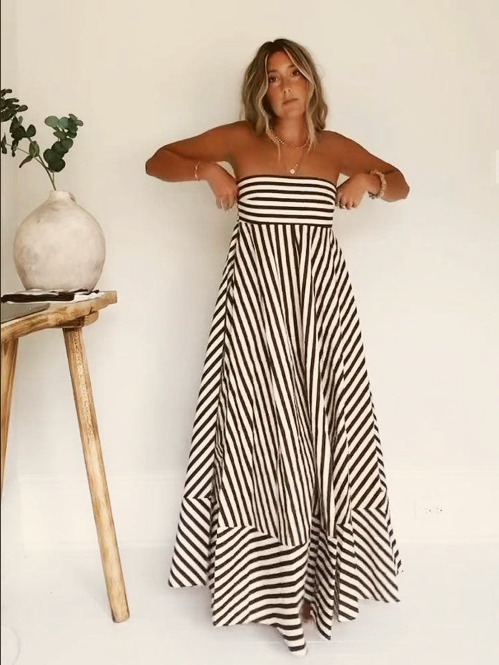Isalyn | Flowy Striped Bandeau Dress