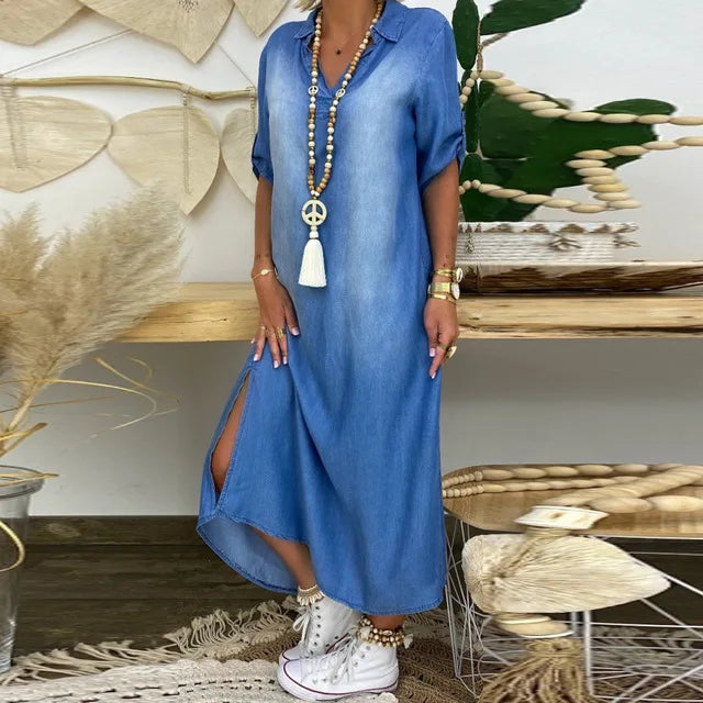 Felipa | Relaxed Button-Collar Maxi Dress