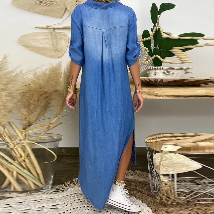 Felipa | Relaxed Button-Collar Maxi Dress
