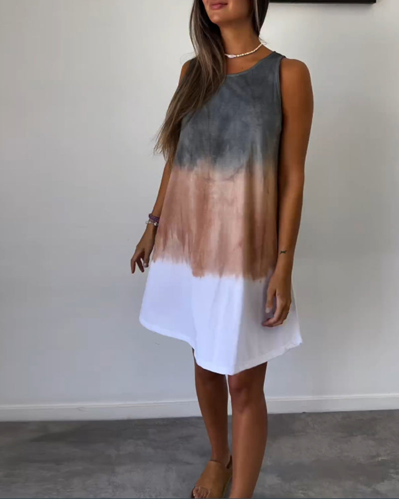 Piper | Women’s Color Block Cotton Tank Mini Dress