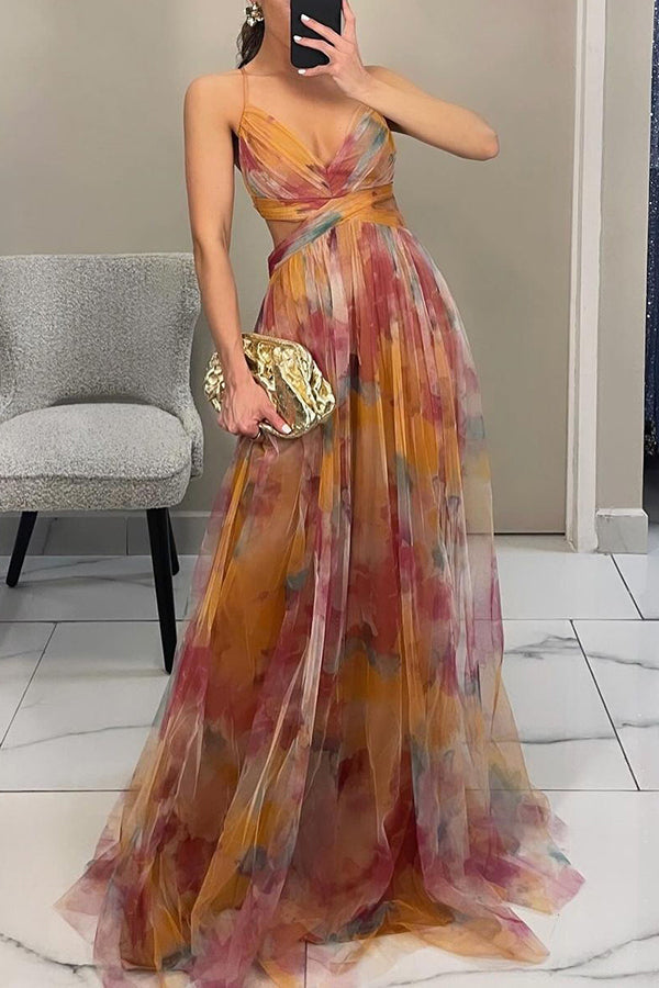 Amelina | Elegant Watercolor Evening Gown