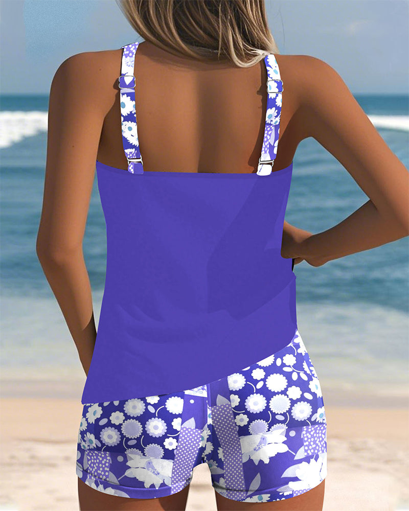 Zaria | Floral Patch Racerback Lounge Set