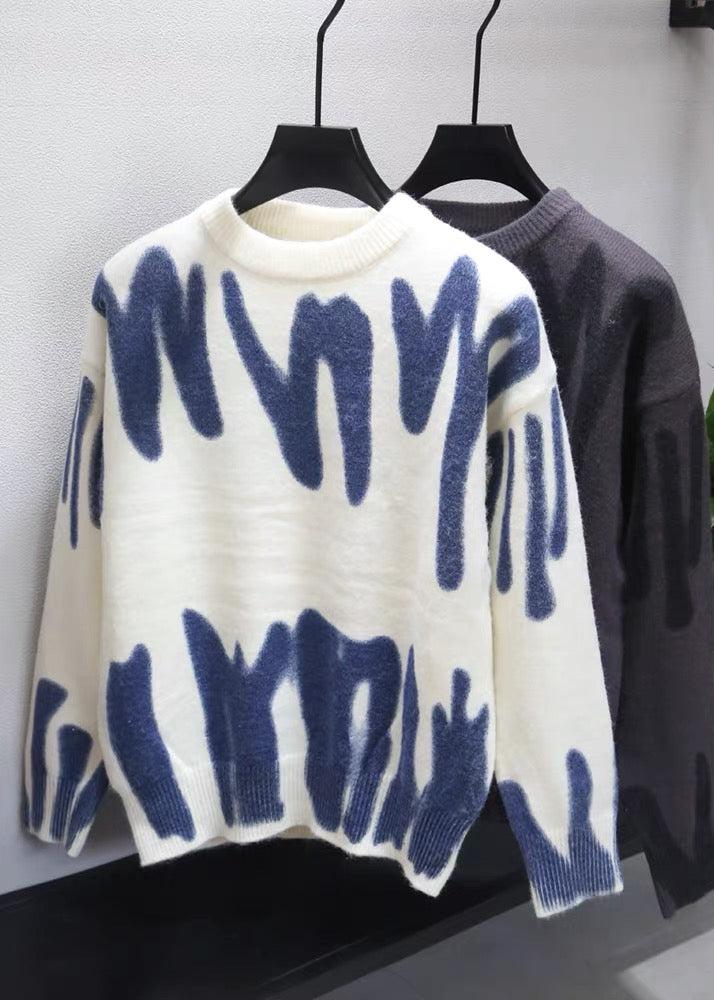 Abstract Pattern Knit Sweater