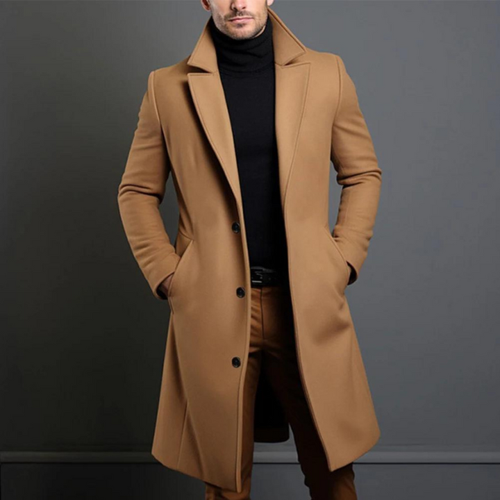 Men’s Elegant Long Tailored Winter Overcoat